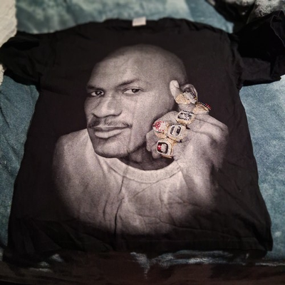 #ad early 2000s vintage style t shirt . Michael Jordan 6 champion rings size xl $50.00