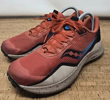 Saucony Peregrine 12 Shoes Mens 7.5 Trail Running Clay Loam Orange Sneakers 