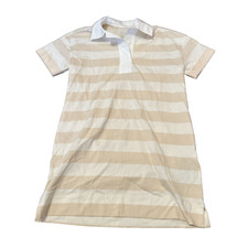 Everlane Size S Tan White Striped Short Sleeve The Organic Cotton Polo Dress NWT