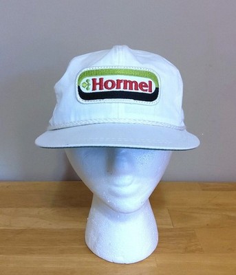 Vintage Hormel K Brand Hat Cap Strapback White Trucker Patch 80s USA Golf Hat