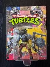 Rocksteady Vintage TMNT Ninja Turtles Action Figure Unpunched