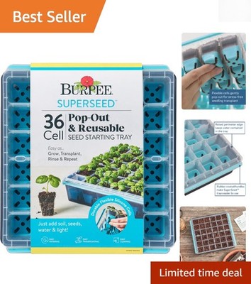 Indoor Seed Starter Kit: SuperSeed 36 Cell Tray with Drainage & Flex Tech