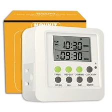 Interval Repeat Cycle Timer Plug with 7 Day / 24 Hour Timing Programs White 