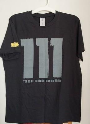 111 Years Deutsche Grammophon BLACK euro T Shirt Large NEVER WORN 2009