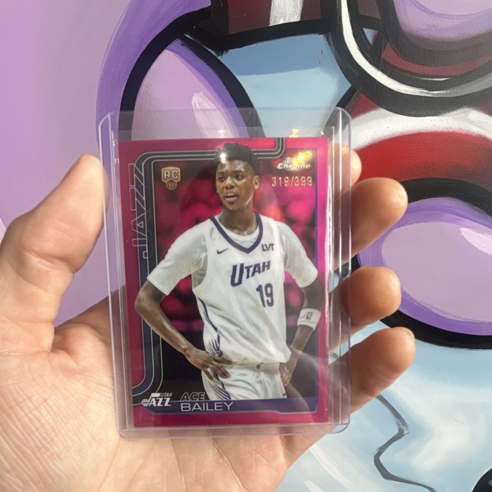 2025-26 Topps Chrome Ace Bailey Utah Jazz #255 Rookie Magenta Refractor /399
