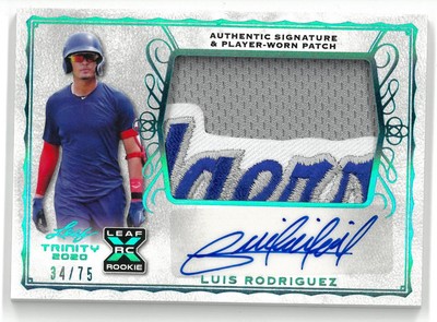 2020 Leaf Trinity - Patch Autographs Platinum #PA-LR1 Luis Rodriguez #/75