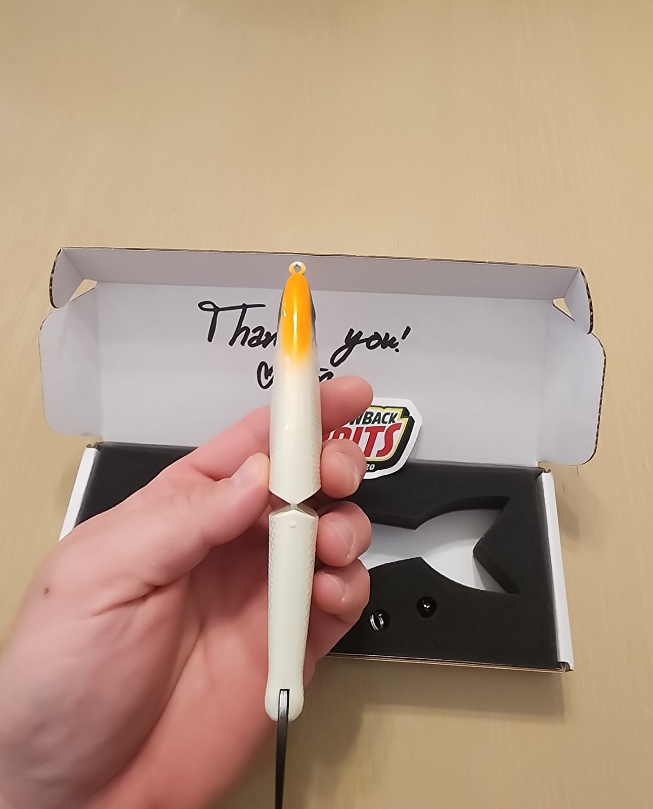 Throwback Baits Metro Glide Swimbait "Pumpkin Bone" NIB - Image 3