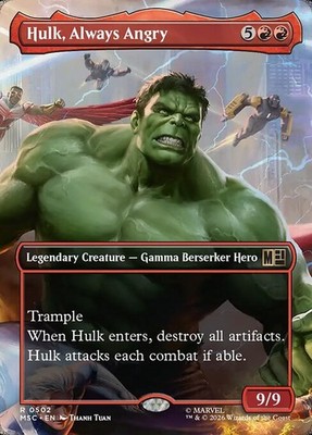 Hulk, Always Angry Borderless 502 Marvel Super Heroes Commander MTG MSC