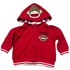 Sock Monkey Vintage Kids Jacket Size 3-6m 80s 90s Unisex Retro Christmas Gift