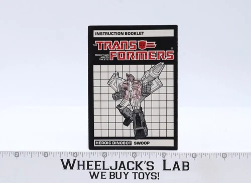 Swoop Action Figure Instruction Manual Booklet 1985 Hasbro G1 Transformers