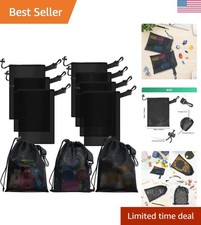 Versatile 10 Pack of Mesh Drawstring Bags - Perfect for Travel Organization