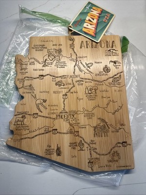 Totally Bamboo Destination State-Shaped Cutting & Serving Boards