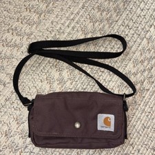 Carhartt Crossbody Horizontal Bag Snap Brown Casual Travel Purse Used EUC