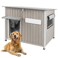 Large Waterproof Dog House for Small to Large Dogs Iron Frame Window Open Roof