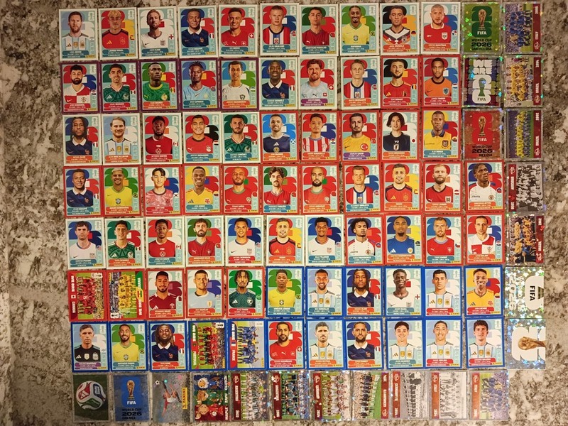 2026 World Cup 309 Blue 26 Red 25 White 20 FWC Foil 5 Purple Stickers Border Lot