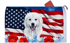 Great Pyrenees Patriotic Mail Box Cover