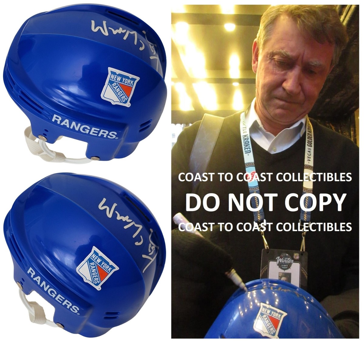 Wayne Gretzky signed New York Rangers Mini Hockey Helmet proof COA autographed. Wayne Gretzky signed New York Rangers Mini Hockey Helmet proof COA autographed.