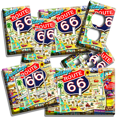 ROUTE 66 HISTORIC ROAD MAP LIGHT SWITCH OUTLET WALL PLATE ROOM TRAVEL HOME DECOR