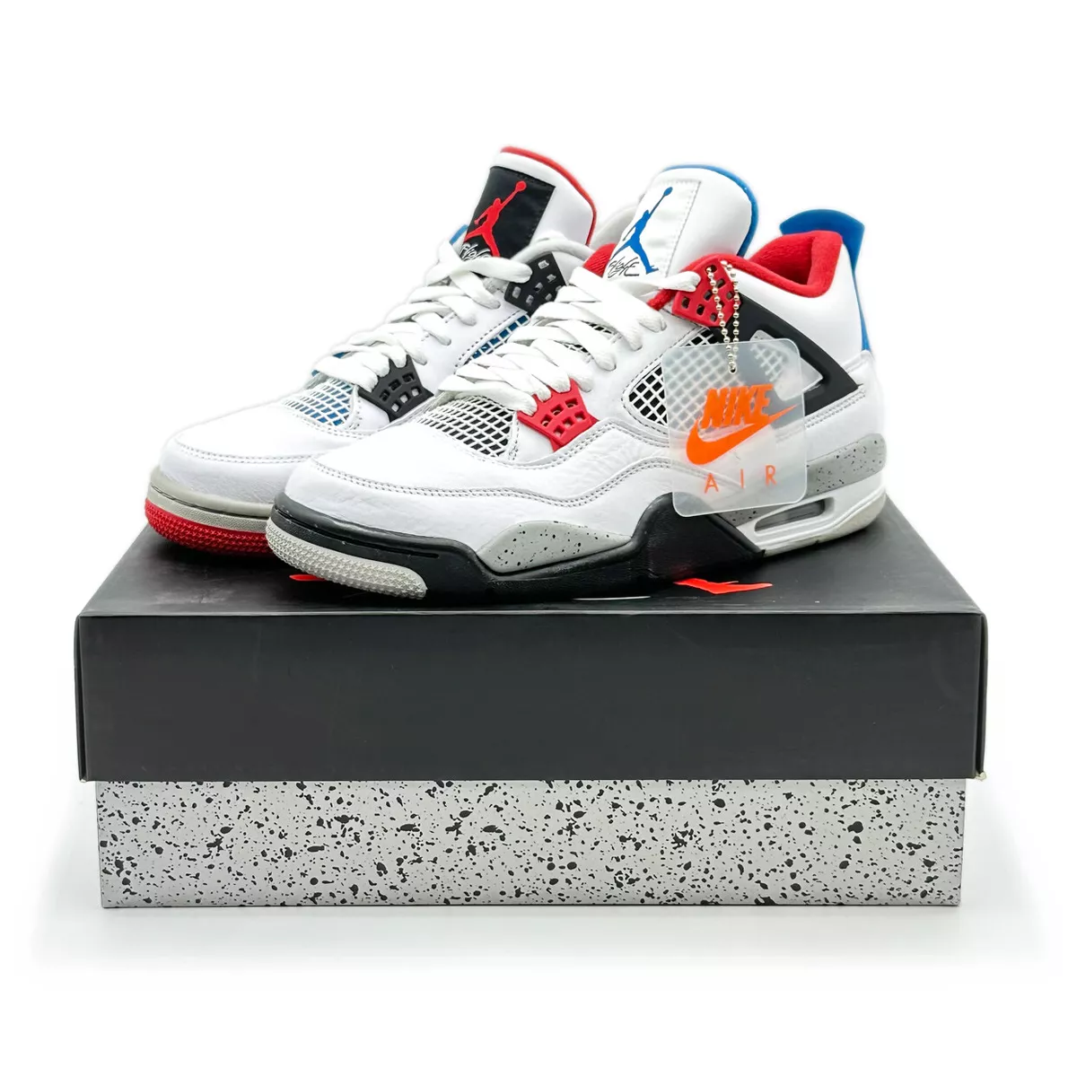 CI1184-146 Nike Air Jordan 4 Retro What The 4 Fire Red Military Blue Tech  Grey