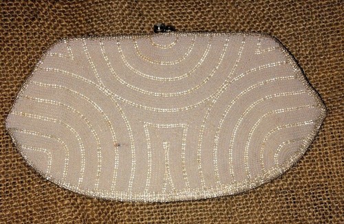 Vintage RICHERE Beaded Purse Evening Bag Clutch 1960's Japan ADVERTISING MIRROR - Picture 5 of 11