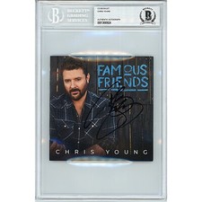 Chris Young Signed Famous Friends CD Cover Beckett BAS Slabbed Country Auto