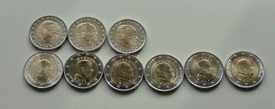 Monaco  2 Euro  2001 bis  2020 , wählen Sie unter dem Jahrgängen - Bild 1 von 1