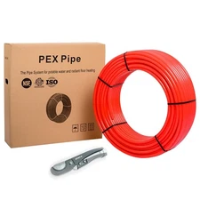 EFIELD 1" Red Pex-b Pipe/Tubing 100ft Length For Potable Water,NSF& Pipe Cutter