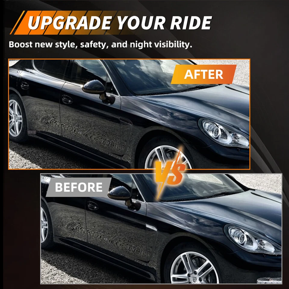 2 luces de señalización laterales para guardabarros delantero con lente de humo para Porsche Panamera 970 2009-2016 Foto 2 de 4