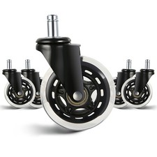 VEVOR 5 Pcs Swivel Wheels 3" Office Chair Scaffold Metal Rubber Casters 76.2mm