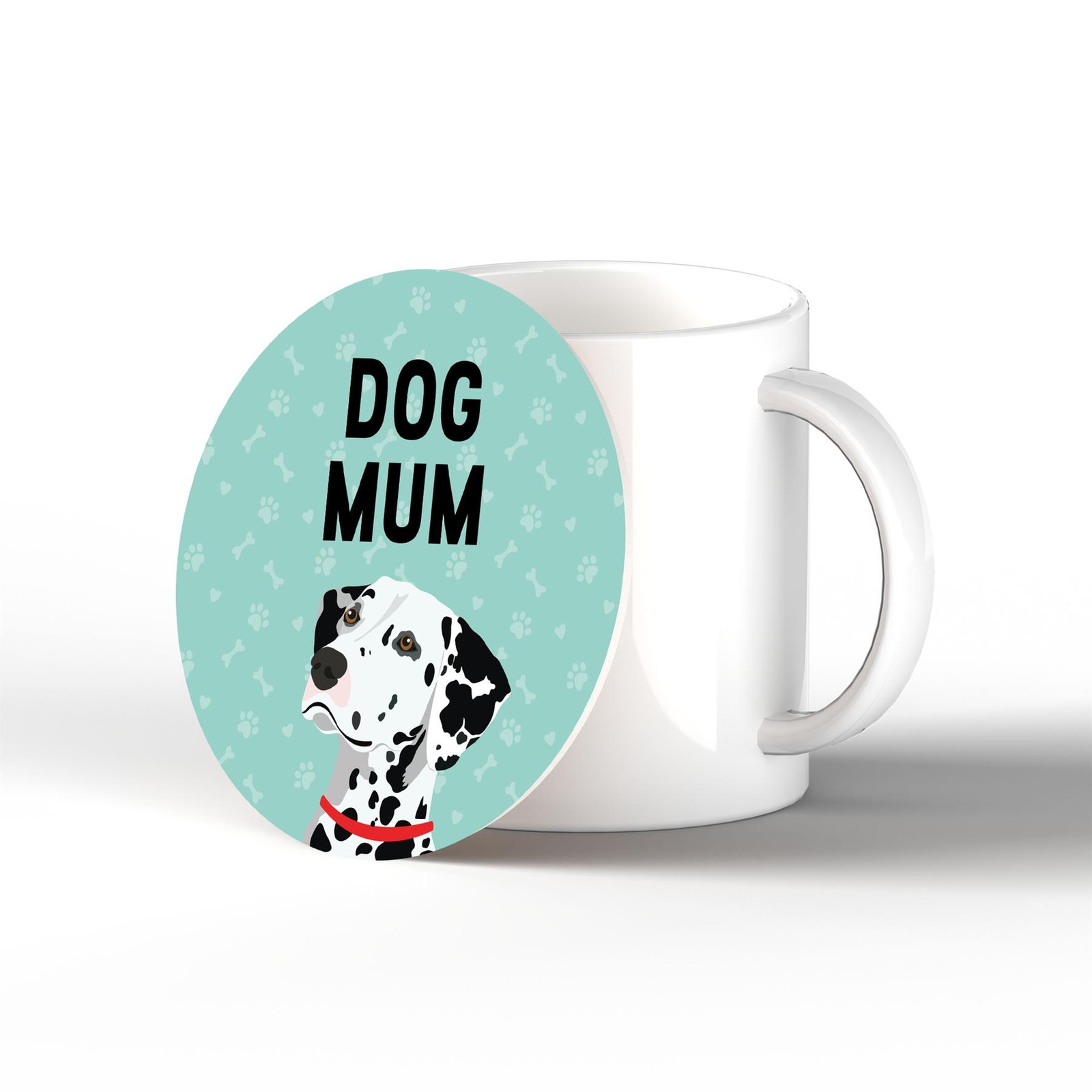 Dalmation Dog Mum Kate Pearson Illustration Ceramic Circle Coaster Dog Gift