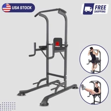 Power Tower Dip Station Adjustable Heavy Duty Pull Up Bar for Home Gym Workout