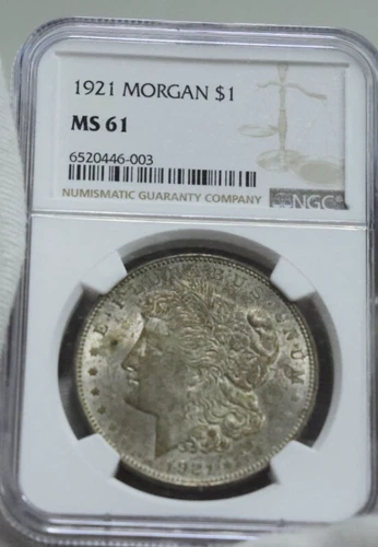 1921 US Morgan Silver Dollar NGC MS61 (Toned)