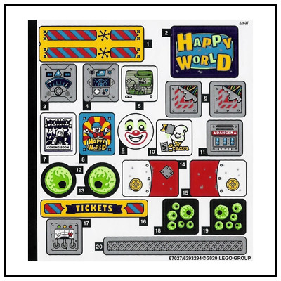  LEGO Aufkleber Sticker 70432 67027/6293294 Haunted Fairground Hidden Side 2020