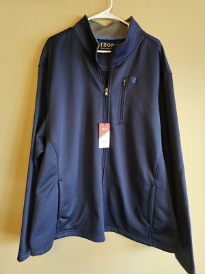 NWT IZOD Mens Blue Spectator Fleece Full Zip Jacket Size XXL (26) - Main Image