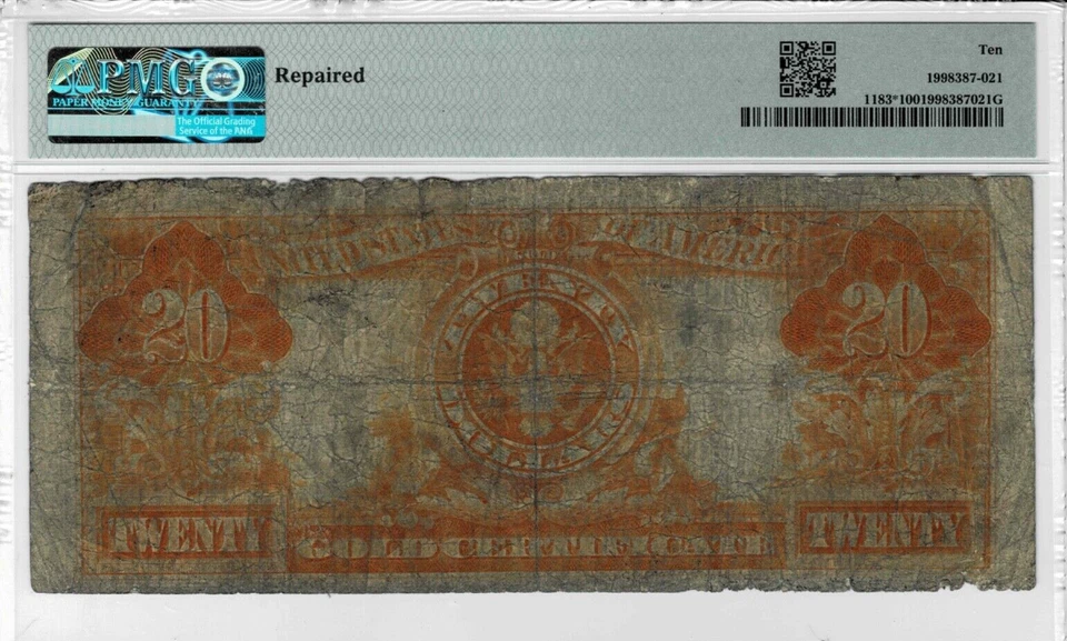 1906 $20 Gold Certificate *STAR* note--fr.1183--PMG VG 10--SCARCE 1 of 12! - Image 2 of 4