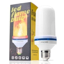1-4 LED Flame Effect Fire Light Bulb Simulated Nature Flicker Lamp Decor 4 Modes