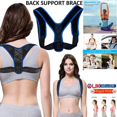 Posture Corrector Back Body Brace Adjustable Lumbar Shoulder Spinal Support Belt