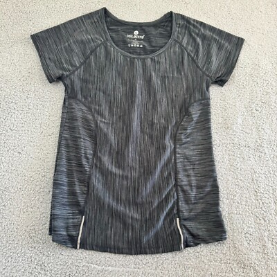 Velocity Women's Gray Crew Neck Short Sleeve Active Wear Top Shirt / Size XL