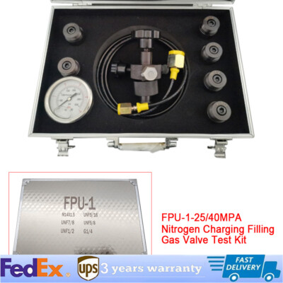 #ad FPU 1 25 Hydraulic Accumulator Nitrogen Charging Filling Gas Valve Pressure Test $162.27