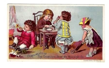c1890 Trade Card Domestic Sewing Machines Co. Children at Play