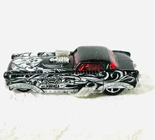 Hot Wheels Car Metrorail Nash Metropolitan Black Gray Graphics Scrapheads 3”