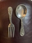 ANTIQUE VINTAGE Sterling Silver S KIRK & Son Baby Spoon and Fork Bridal Bouquet