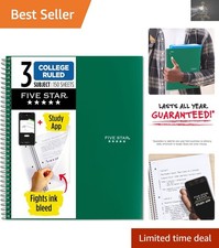 Durable 3 Subject Notebook for Easy Note-Taking   College Ruled and Perforated