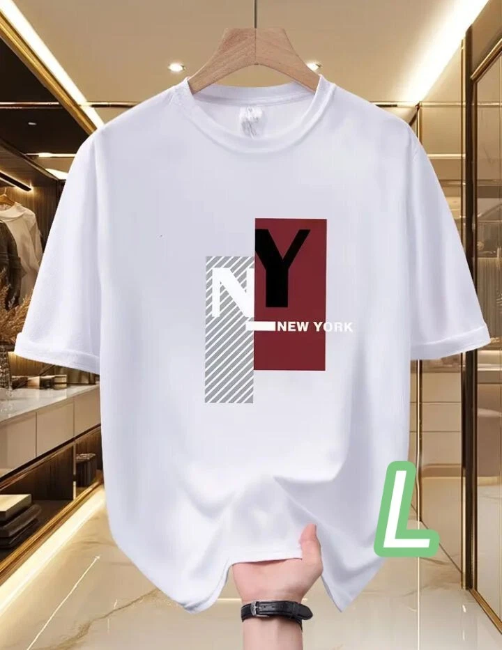 Dry T White L Size N Y Quick Dry and Breathable Material Size Minimal Print T