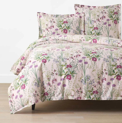 Company Cotton Bloom Meadow Classic Smooth Sateen Duvet Cover - Blush