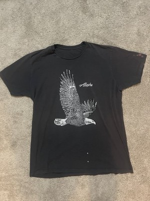 Dark gray and white Vintage Alaska eagle nature tee Y2K size L-XL