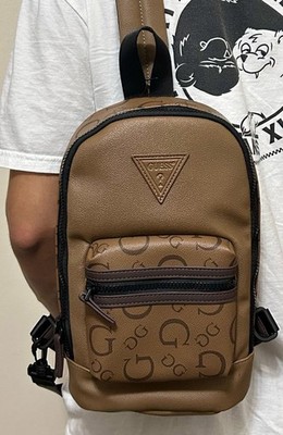 NEW GUESS Book Bag INSIGNIA COCOA color Original Zipped Compartments  12x9x4in - Main Image