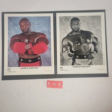 (2) WWF Ahmed Johnson Official Licensed Promo Photo P-322 8x10 Color + B&W WWE