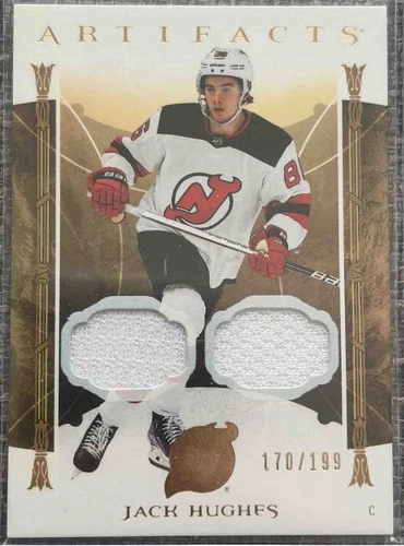 2022-23 Artifacts #117 Jack Hughes Gold Material Relics 170/199 Game Used Devils