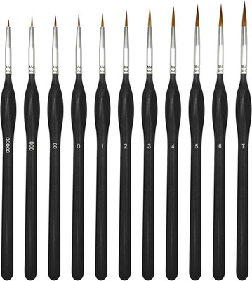 Professional 11-Piece Fine Detail Paint Brush Set for Artists and Hobbyists